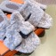Hermes Shearling Woolskin Oran Sandals Gray 2021