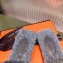 Hermes Shearling Woolskin Oran Sandals Gray 2021