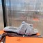Hermes Shearling Woolskin Oran Sandals Gray 2021