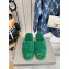 Balenciaga Fake Shearling Cosy BB Mules Green 2021