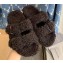 Balenciaga Fake Shearling Mallorca Sandals Black 2021