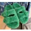Balenciaga Fake Shearling Mallorca Sandals Green 2021