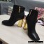 Dolce & Gabbana Heel 10.5cm Leather Ankle Boots Black with DG Karol Heel and Buckle 2021