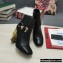 Dolce & Gabbana Heel 10.5cm Leather Ankle Boots Black with DG Karol Heel and Buckle 2021