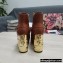 Dolce & Gabbana Heel 10.5cm Leather Ankle Boots Caramel with DG Karol Heel and Buckle 2021