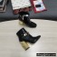 Dolce & Gabbana Heel 10.5cm Leather Ankle Boots Patent Black with DG Karol Heel and Buckle 2021