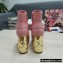 Dolce & Gabbana Heel 10.5cm Leather Ankle Boots Patent Pink with DG Karol Heel and Buckle 2021