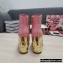 Dolce & Gabbana Heel 10.5cm Leather Ankle Boots Patent Pink with DG Karol Heel 2021