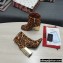 Dolce & Gabbana Heel 10.5cm Leather Ankle Boots Leopard Print Brown with DG Karol Heel 2021