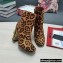 Dolce & Gabbana Heel 10.5cm Leather Ankle Boots Leopard Print Brown with DG Karol Heel 2021