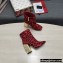 Dolce & Gabbana Heel 10.5cm Leather Ankle Boots Leopard Print Red with DG Karol Heel 2021