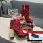 Dolce & Gabbana Heel 10.5cm Leather Ankle Boots Leopard Print Red with DG Karol Heel 2021