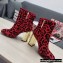 Dolce & Gabbana Heel 10.5cm Leather Ankle Boots Leopard Print Red with DG Karol Heel 2021