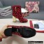 Dolce & Gabbana Heel 10.5cm Leather Ankle Boots Leopard Print Red with DG Karol Heel 2021