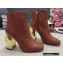 Dolce & Gabbana Heel 10.5cm Leather Ankle Boots Caramel with DG Karol Heel 2021