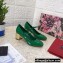 Dolce & Gabbana Heel 6.5cm Patent Leather Mary Janes Green with DG Karol Heel 2021