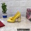 Dolce & Gabbana Heel 10.5cm Patent Leather Pumps Yellow with DG Karol Heel 2021