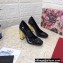 Dolce & Gabbana Heel 10.5cm Patent Leather Pumps Black with DG Karol Heel 2021