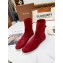 Loro Piana Knit Cocoon Suede Walk Ankle Boots Red