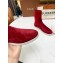 Loro Piana Knit Cocoon Suede Walk Ankle Boots Red