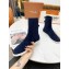 Loro Piana Knit Cocoon Suede Walk Ankle Boots Navy Blue