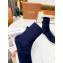 Loro Piana Knit Cocoon Suede Walk Ankle Boots Navy Blue