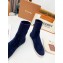 Loro Piana Knit Cocoon Suede Walk Ankle Boots Navy Blue