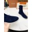 Loro Piana Knit Cocoon Suede Walk Ankle Boots Navy Blue