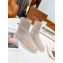 Loro Piana Knit Cocoon Suede Walk Ankle Boots Creamy