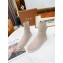 Loro Piana Knit Cocoon Suede Walk Ankle Boots Creamy