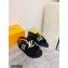 Louis Vuitton Shearling Paseo Flat Comfort Sandals Black 2021