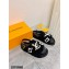 Louis Vuitton Shearling Paseo Flat Comfort Sandals Black 2021