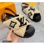 Louis Vuitton Shearling Paseo Flat Comfort Sandals Beige 2021