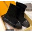 Louis Vuitton Suede and Shearling Lining Snowdrop Flat Ankle Boots Black 2021