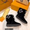 Louis Vuitton Suede Leather and Shearling Snowdrop Flat Ankle Boots Black 2021
