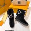 Louis Vuitton Suede Leather and Shearling Snowdrop Flat Ankle Boots Black 2021