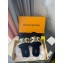 Louis Vuitton Shearling and Raffia Lock It Flat Mules Black 2021
