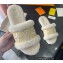 Louis Vuitton Shearling and Raffia Lock It Flat Mules White 2021