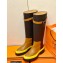 Hermes Barn High Boots Black/Brown Handmade