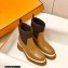 Hermes Heel Ankle Boots Brown Handmade