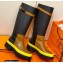 Hermes Barn High Boots Black/Brown Handmade