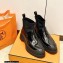 Hermes Heel Brushed Leather Ankle Boots Black Handmade