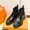 Hermes Heel Brushed Leather Ankle Boots Black Handmade
