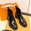 Hermes Heel Brushed Leather Ankle Boots Black Handmade