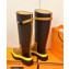Hermes Barn High Boots Black/Brown Handmade