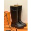 Hermes Barn High Boots Black Handmade