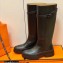 Hermes Barn High Boots Black Handmade