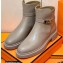 Hermes Veo Ankle Boots Gray Handmade