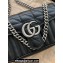 Gucci Aria Collection GG Marmont Mini Shoulder Bag 446744 Black 2021