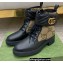 Gucci Ankle Boots Black/Beige with Double G 678984 2021